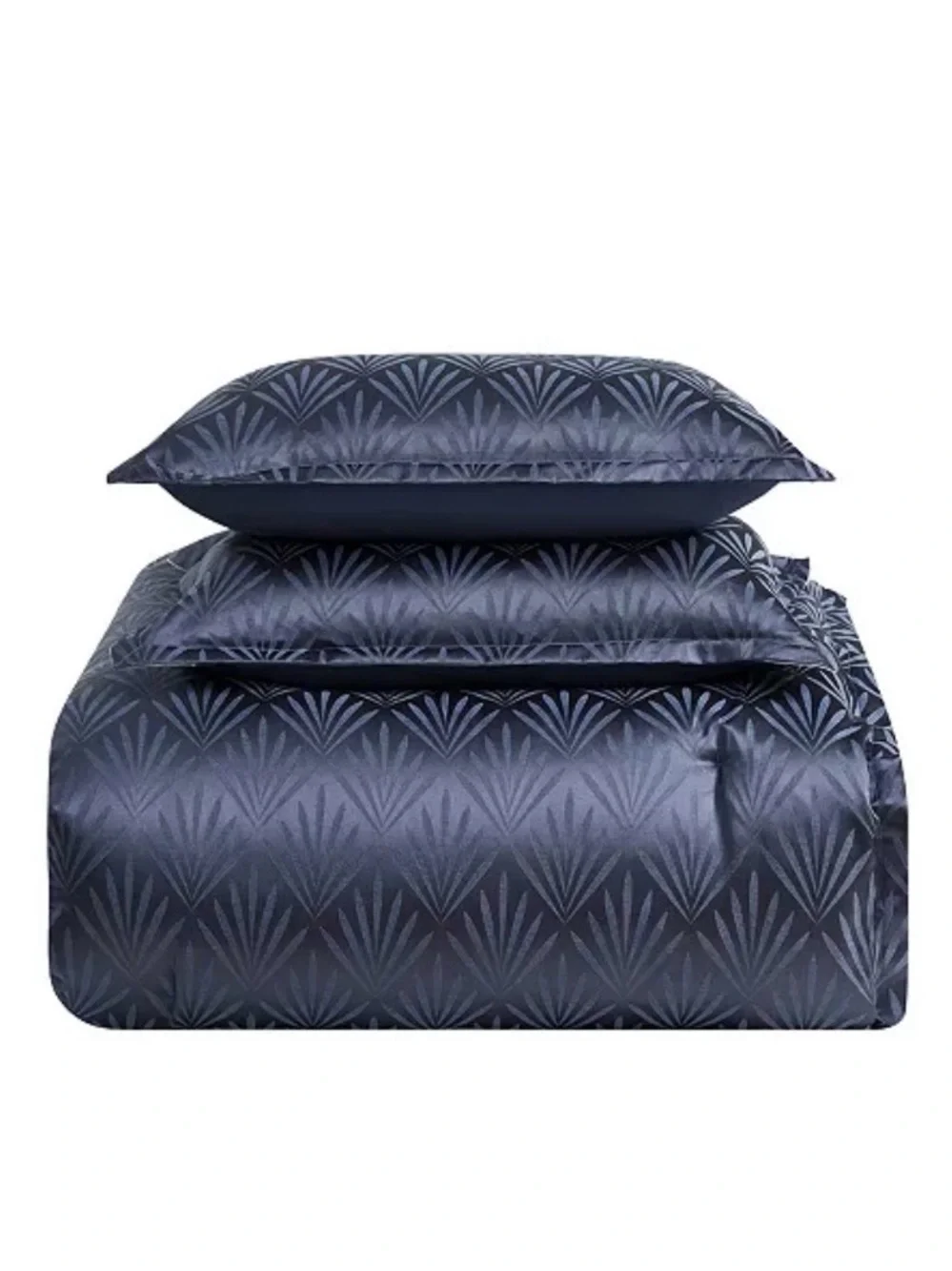 Waterford Chloe Queen Mini Comforter Set 3 PC Navy Geometric Print